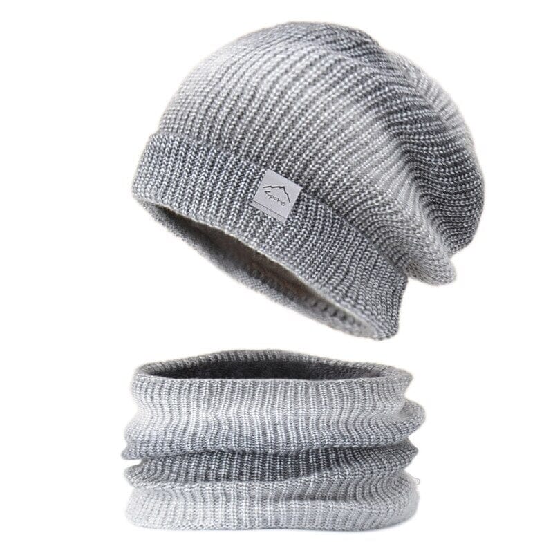 Kit Feminino Gorro e Gola Degrade com Forro de Lã