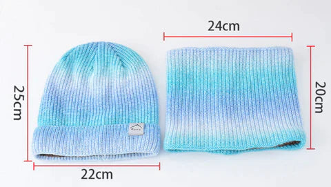 Kit Feminino Gorro e Gola Degrade com Forro de Lã