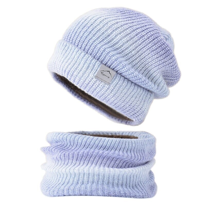 Kit Feminino Gorro e Gola Degrade com Forro de Lã