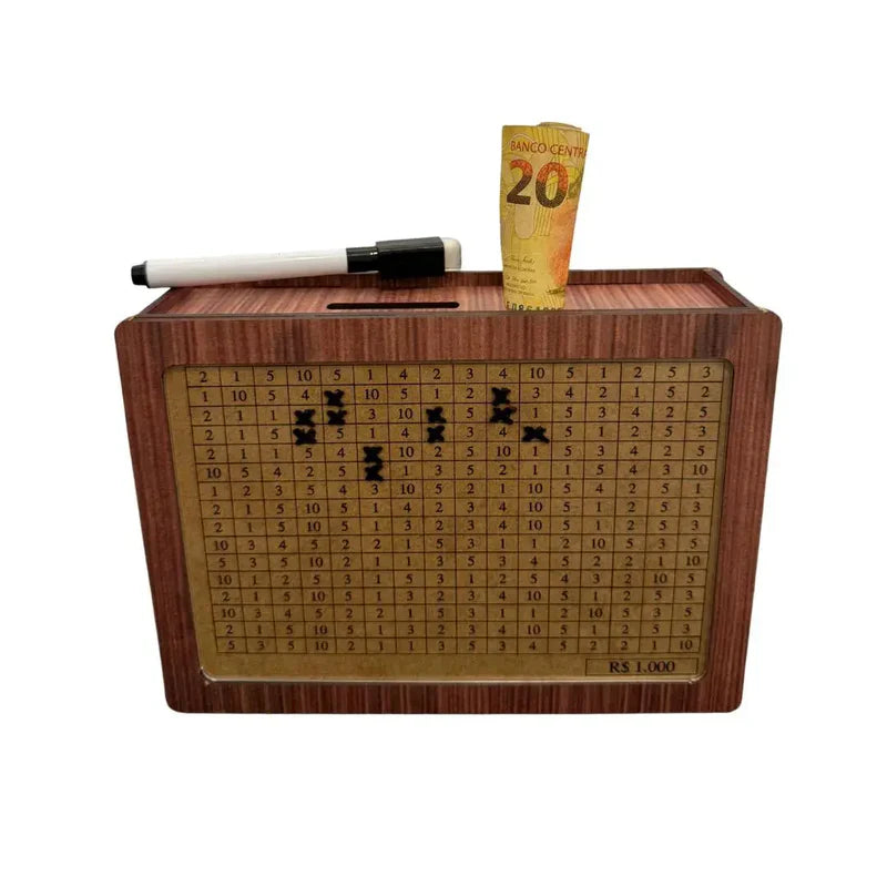 WoodBox Decorativo Cofre™  Guarde dinheiro usando o método japonês