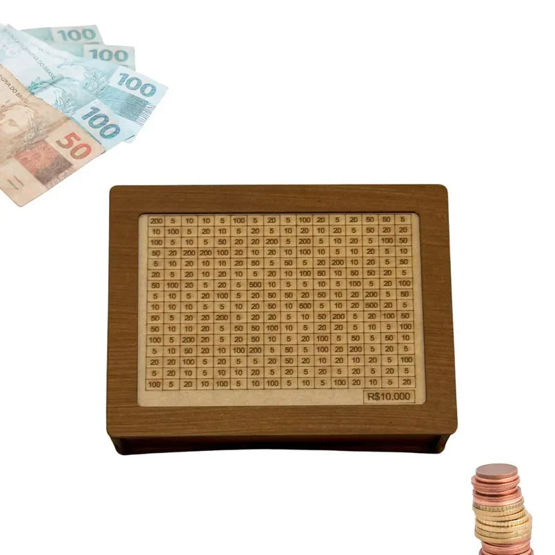 WoodBox Decorativo Cofre™  Guarde dinheiro usando o método japonês